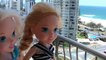 BEACH - Elsa & Anna toddlers - WAVE takes little Elsa! Vacation Sunbathe - Seagulls - Sand