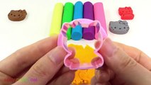Learn Colors Play Doh Modelling Clay Hello Kitty Rainbow Animals Molds Fun & Creative for
