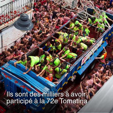 Pour la Tomatina, 160 tonnes de tomates déversées à Buñol