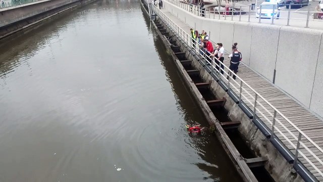 Homme tombé dans la Sambre