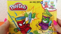 Jugar y juego de plastilina a los superhéroes Spiderman Duende Verde Marvel conjunto de colores DOH