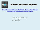 Global Lithium-Ion Battery Anode Materials Market 2017 Analysis by Sales, Industry Growth, and Application Forecast to 2