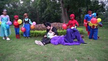 Nữ hoàng Elsa và Anna cùng người nhện Troll bóng bay bóng Ball Pit Superheroes vs Joker Ma