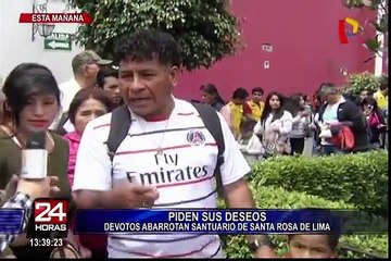 Cientos de devotos se congregan alrededor del  pozo de los deseos de Santa Rosa de Lima