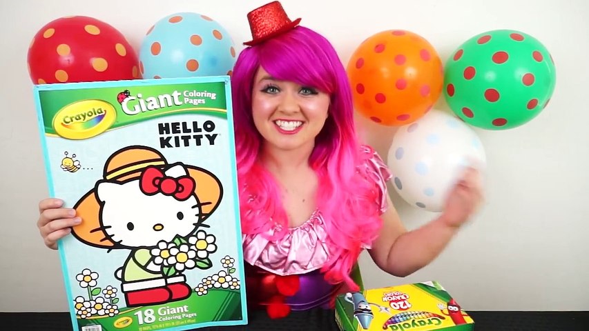 Coloring Hello Kitty Sanrio Giant Coloring Book Page Crayola Crayons Coloring With Kimmi Video Dailymotion