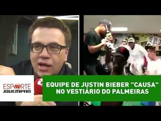 Equipe de Justin Bieber "causa" no vestiário do Palmeiras