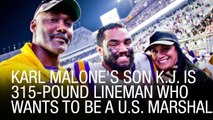 Karl Malone's Son K.J. Is 315-Pound Lineman Who Wants To Be A U.S. Marshal