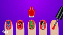 PJ Masks Owlette Catboy Gekko Surprise Nails Polish Colors for Children to Learn Kids vide