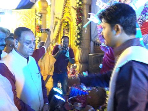 GANESH DARSHAN AND PUJA BY GUJARAT CM VIJAY RUPANI AT BHIMJIPURA IN AHMEDABAD