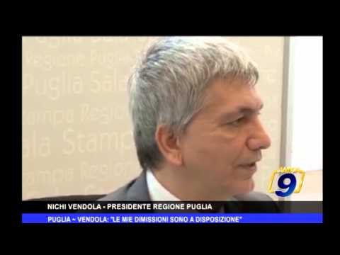 Puglia | Vendola: Le mie dimissioni sono a disposizione