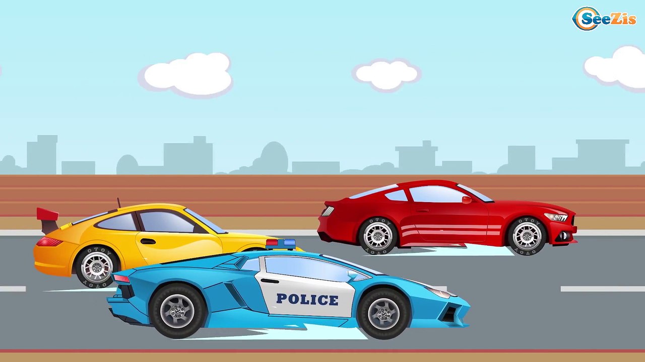 Dessin animé de la petite #Voiture de course. Jeux éducatifs en français pour enfants: Couleur