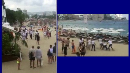 Bouncers pin tourist to ground on magaluf beach after beating