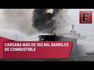 Contienen incendio de buque Burgos de Pemex