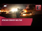 Violencia en Culiacán, comando armado ataca convoy militar