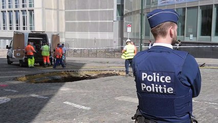 Effondrement de sol important pres de la Gare Centrale de Bruxelles