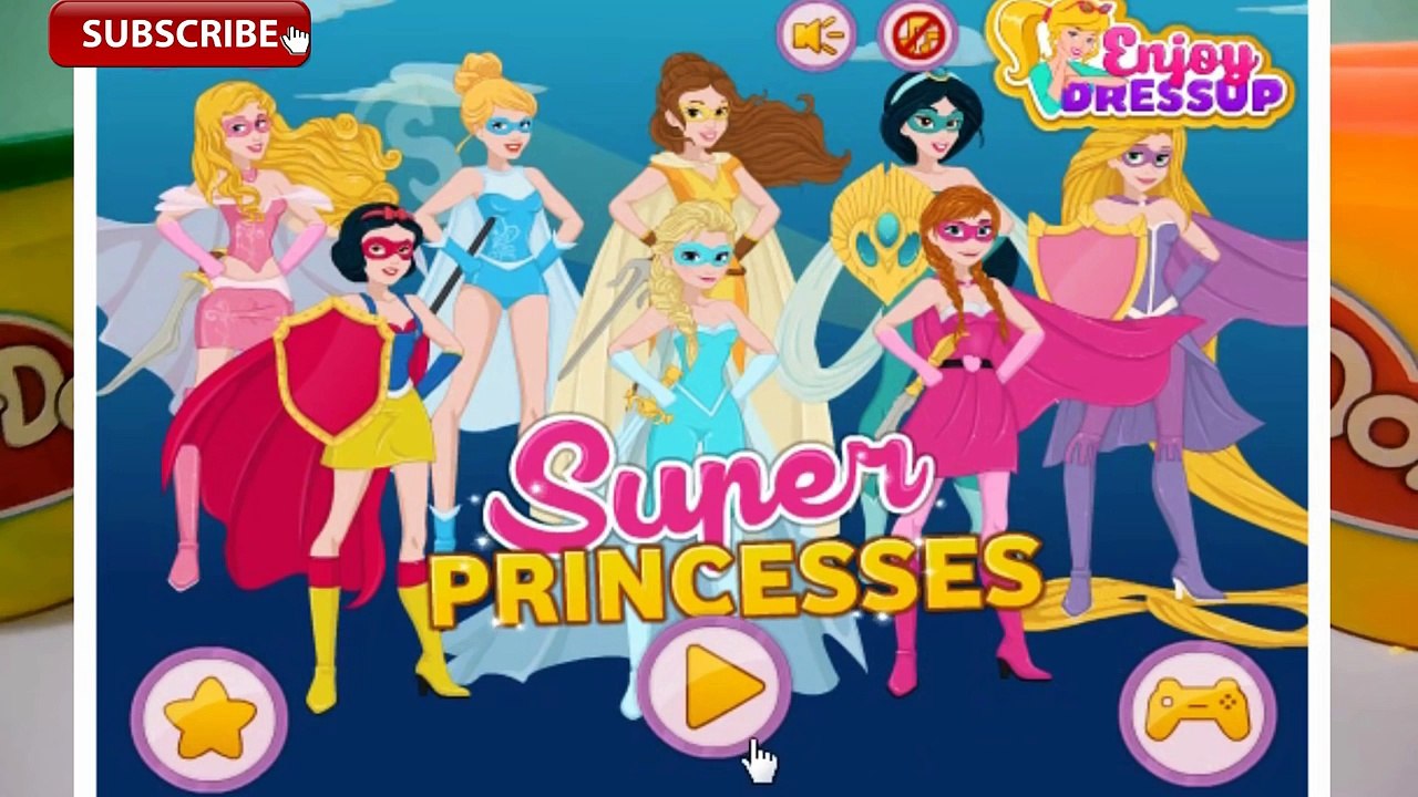 Дисней принцесс как супергерои Эльза Анна Рапунцель жасмин платье вверх Игры для дитя