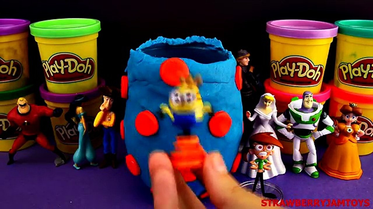 Magic Play Doh Surprise Egg with Shopkins Frozen Spongebob Minions MLP by StrawberryJamToy