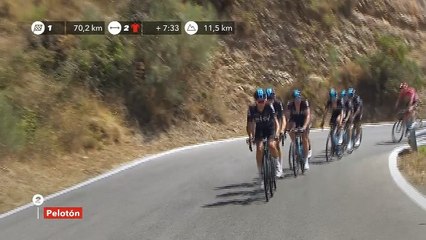 Team Sky marca el ritmo de la subida en el pelotón / Team Sky is at the front on the first climb of the day - Etapa 12 / Stage 12 - La Vuelta 2017