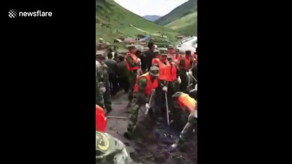 Aftermath of deadly landslide in western China