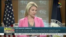 EE.UU. respalda a opositores venezolanos que solicitaron sanciones