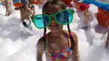 Bad Baby Steals Foam and magically appears on Foam Party Learn Colors Finger Family Nursery Rhymes