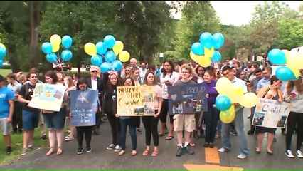 Young Cancer Survivor Gets Hero's Welcome Home After Bike Trek