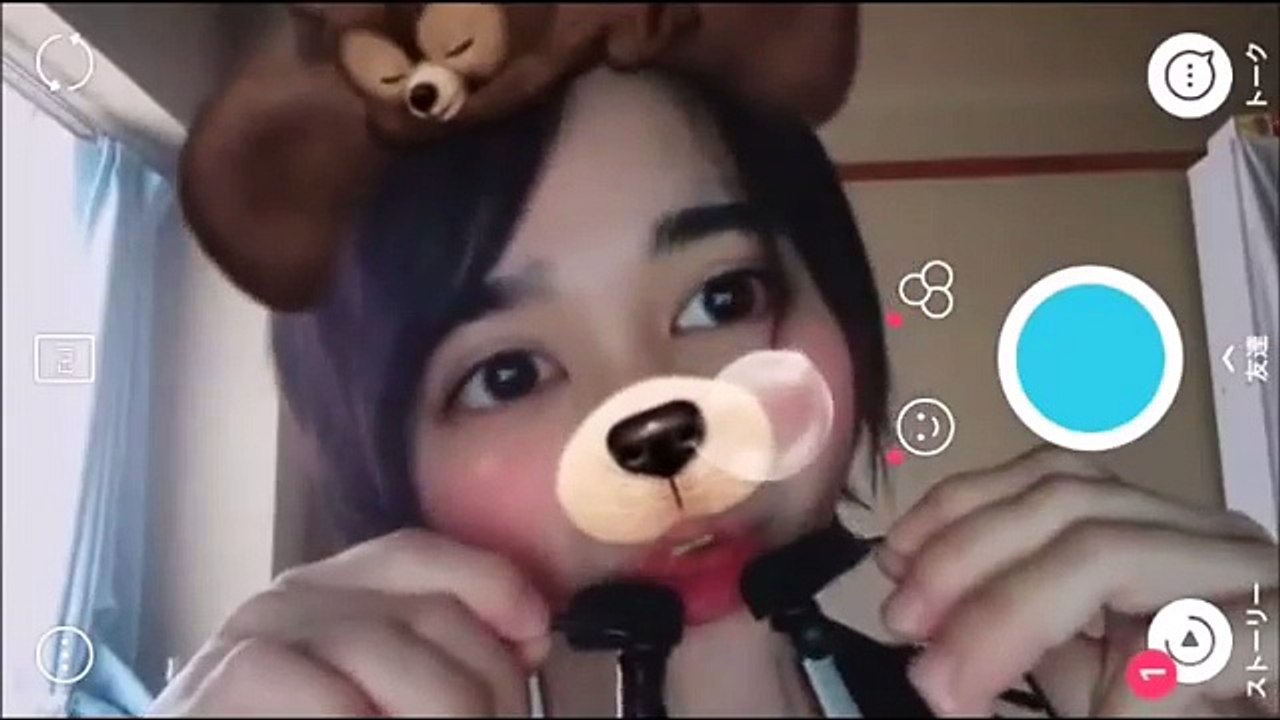 【ASMR】クマが真面目に耳舐めをする・囁き声付き SNOWアプリver【バイノーラル・音フェチ】