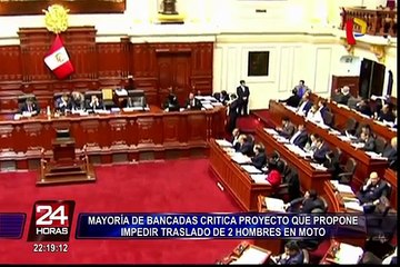 Congreso: critican propuesta que impide el viaje de dos hombres en moto