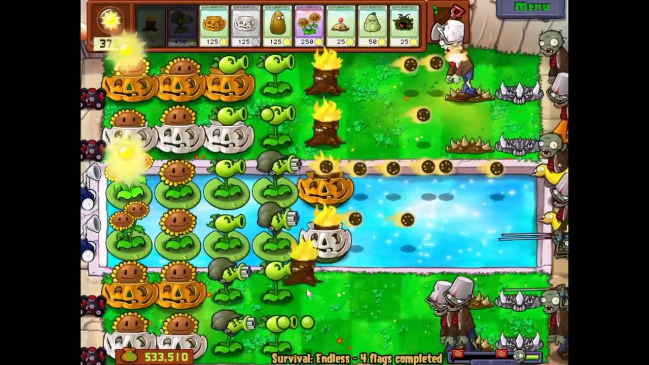 Plants vs Zombies - Survival Endless - 24 flags completed - Part 1