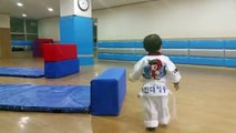 개쩌는 태권도 관장 2살아기,아이,어린이 낙법 시범. 어린이 태권도 태권도고수