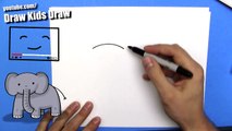 How to Draw a Cartoon Elephant - Cute Art - Easy Drawings - Fun2draw