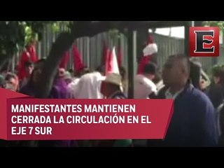 Protesta de campesinos de Veracruz en la sede de Sagarpa