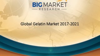 Global Gelatin Market 2021 Opportunities, News, Share & Opportunities