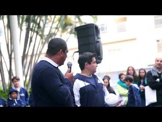 JP visita colégio Marista no aquecimento da Copa Bubbaloo Jovem Pan