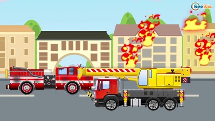 Cartoon for children Learn The Fire Truck rescue Cartoons for kids toddlers 2D Cars & Truck Story