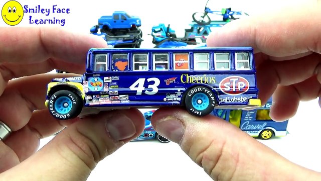 Learning Blue Street Vehicles for Kids - Hot Wheels, Matchbox, Tomica トミカ Cars and Trucks,