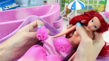 Salle de bains poupée maison petit sirène Princesse le le le le la jouet vidéos Ariel bathtime barbie bathtime