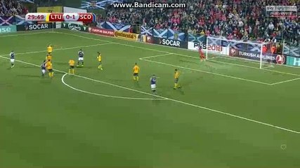 Andrew Robertson Euro Goal Lithuania 0-2 Scotland 01.09.2017