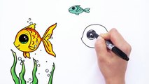 How to Draw Easy Things - How to Draw a Fish (Angelfish) - Cute Drawings - Fun2draw