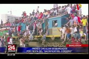 Bangladesh: trenes lucen abarrotados por celebraciones de la Fiesta del Cordero