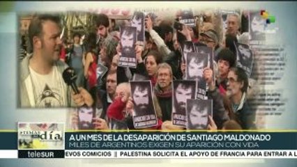 Argentina: exigen aparición con vida del joven Santiago Maldonado