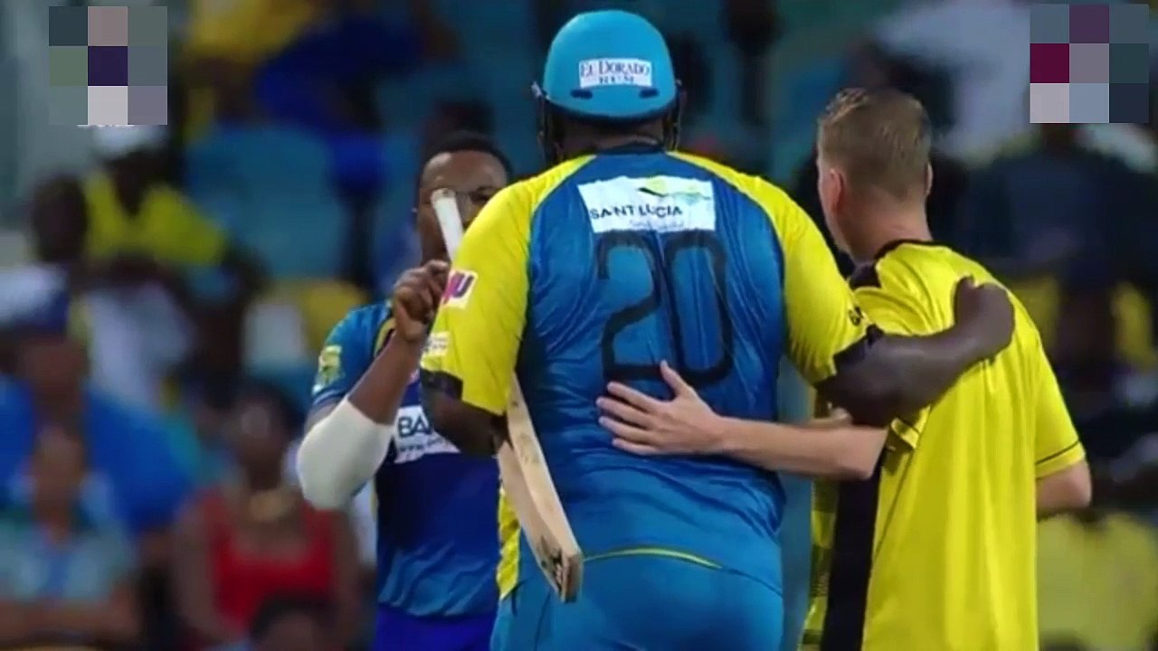 Giant Man vs Kieron Pollard Fight in Caribbean Premiere League 2017
