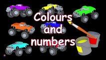 Aprender colores y Aprender para Conde con poderoso monstruo camiones educativo dibujos animados para Niños