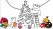 Enojado segundo aves Navidad para colorear página cerdo Peppa vs peppa