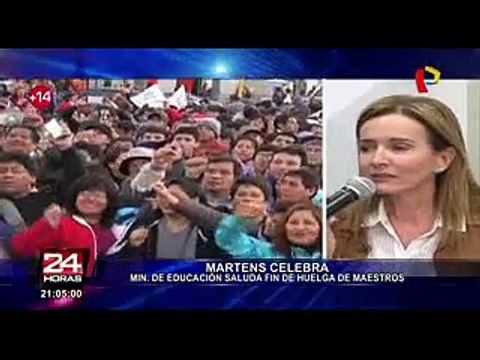Marilú Martens se manifiesta sobre suspensión de huelga de maestros