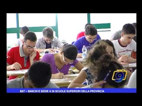 BAT | Banchi e sedie a 26 scuole superiori della Provincia