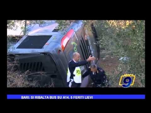 Bari: si ribalta bus su A14, 5 feriti lievi