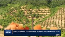 i24NEWS DESK | China 'strongly condemns' North Korea nuclear test | Sunday, September 3rd 2017