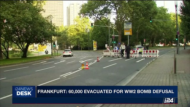 i24NEWS DESK | Frankfurt: 60,000 evacuated for WW2 bomb defusal | Sunday, September 3rd 2017