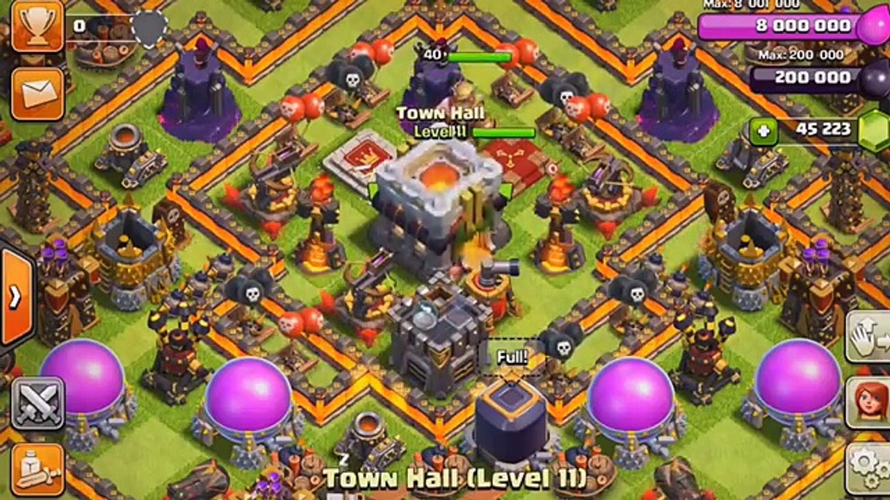 GEMANDO TUDO NO CENTRO DE VILA 11! - Clash of Clans